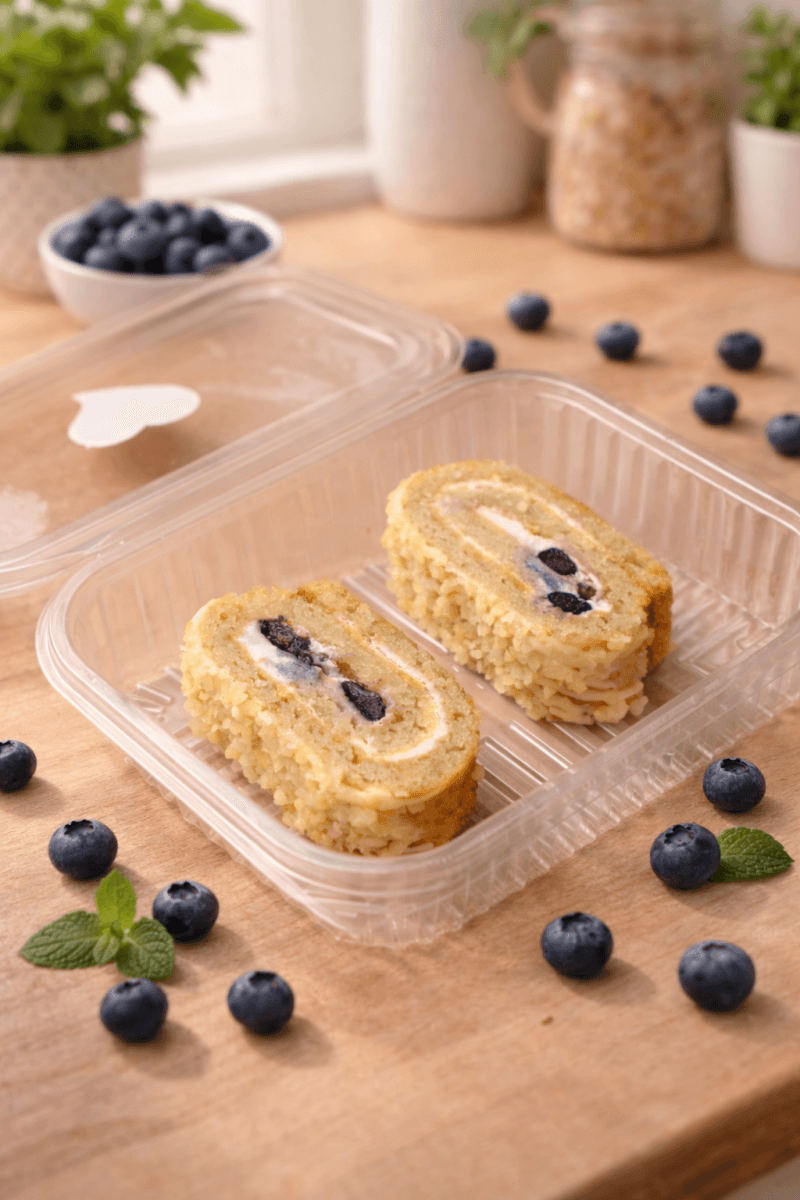 The Keto Blueberry Swiss Roll (3 net carbs per piece)